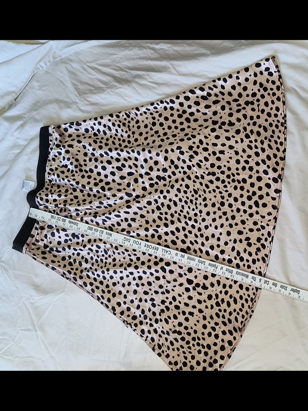 Serra Beige and Black Spotted Skater Skirt